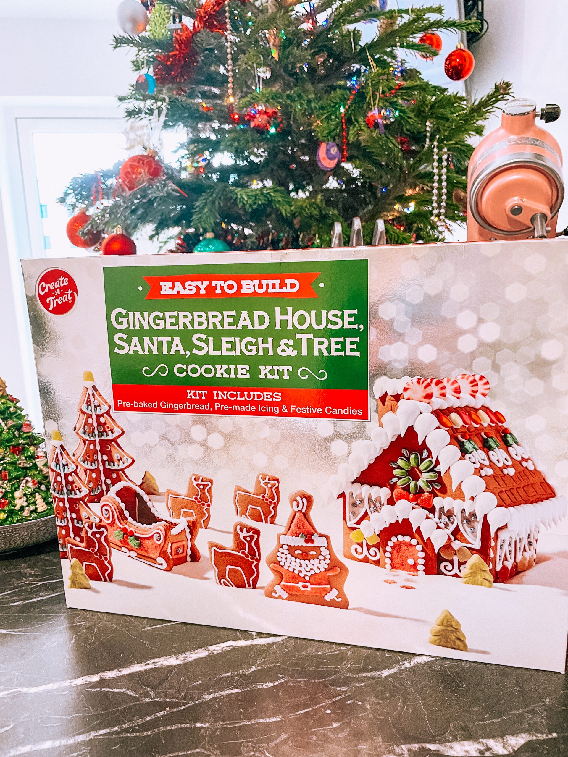 decorating a gingerbread house